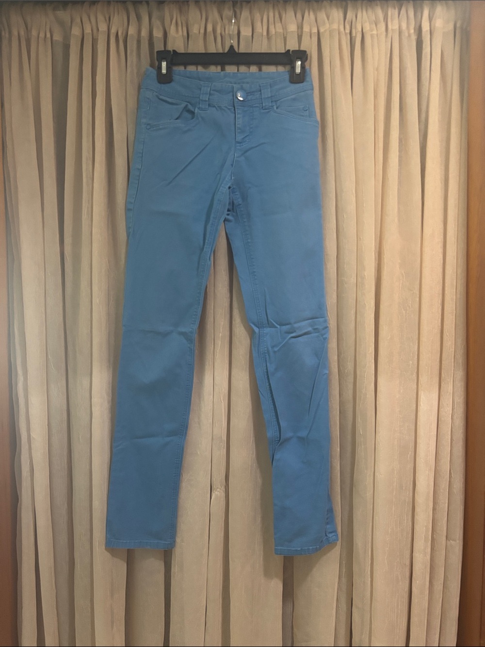 Divided Skinny Pants in Teal Blue